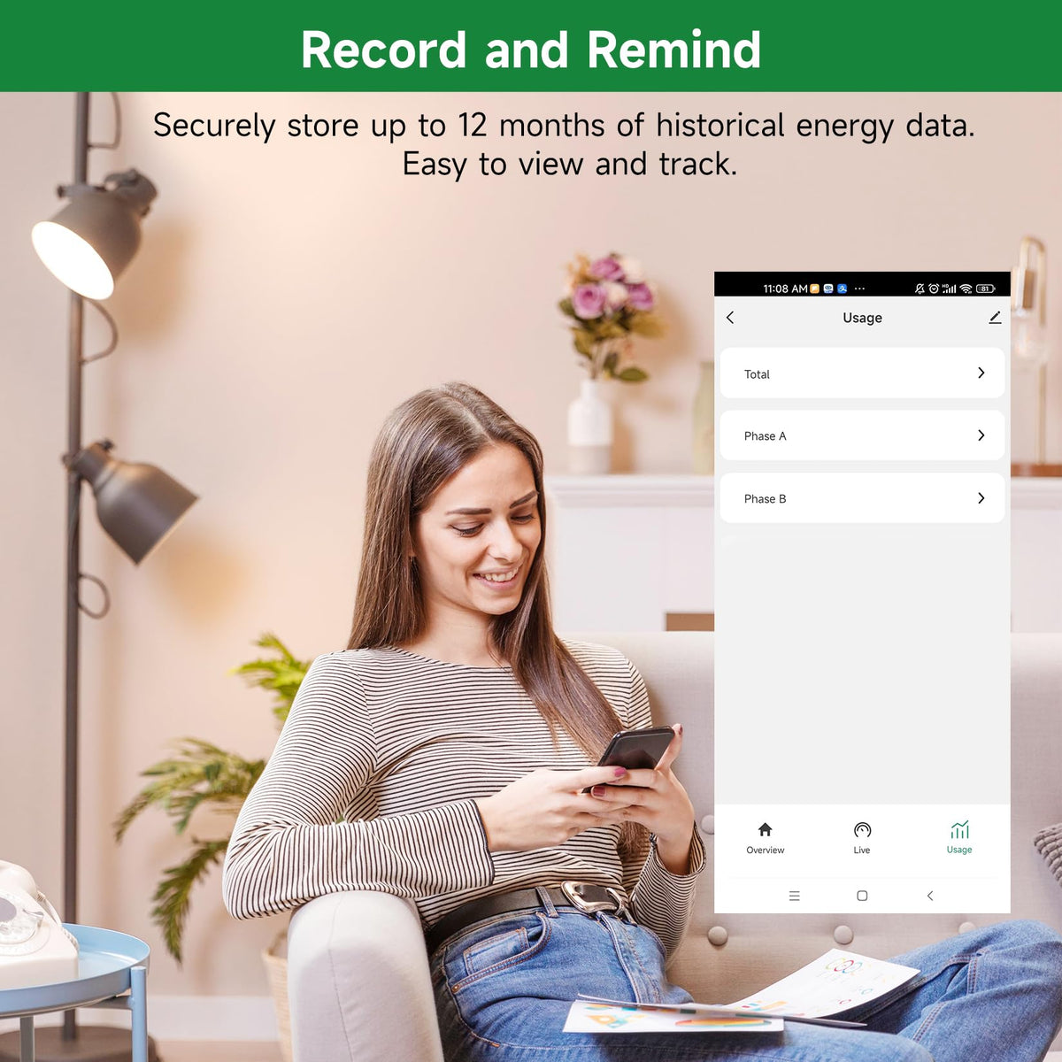 WiFi Energy Monitor with 2 * 80A Clamps K715