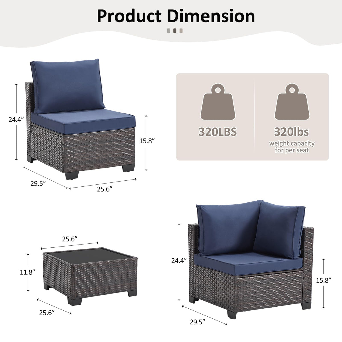 3 Piece Outdoor Wicker Patio Furniture Set R837835