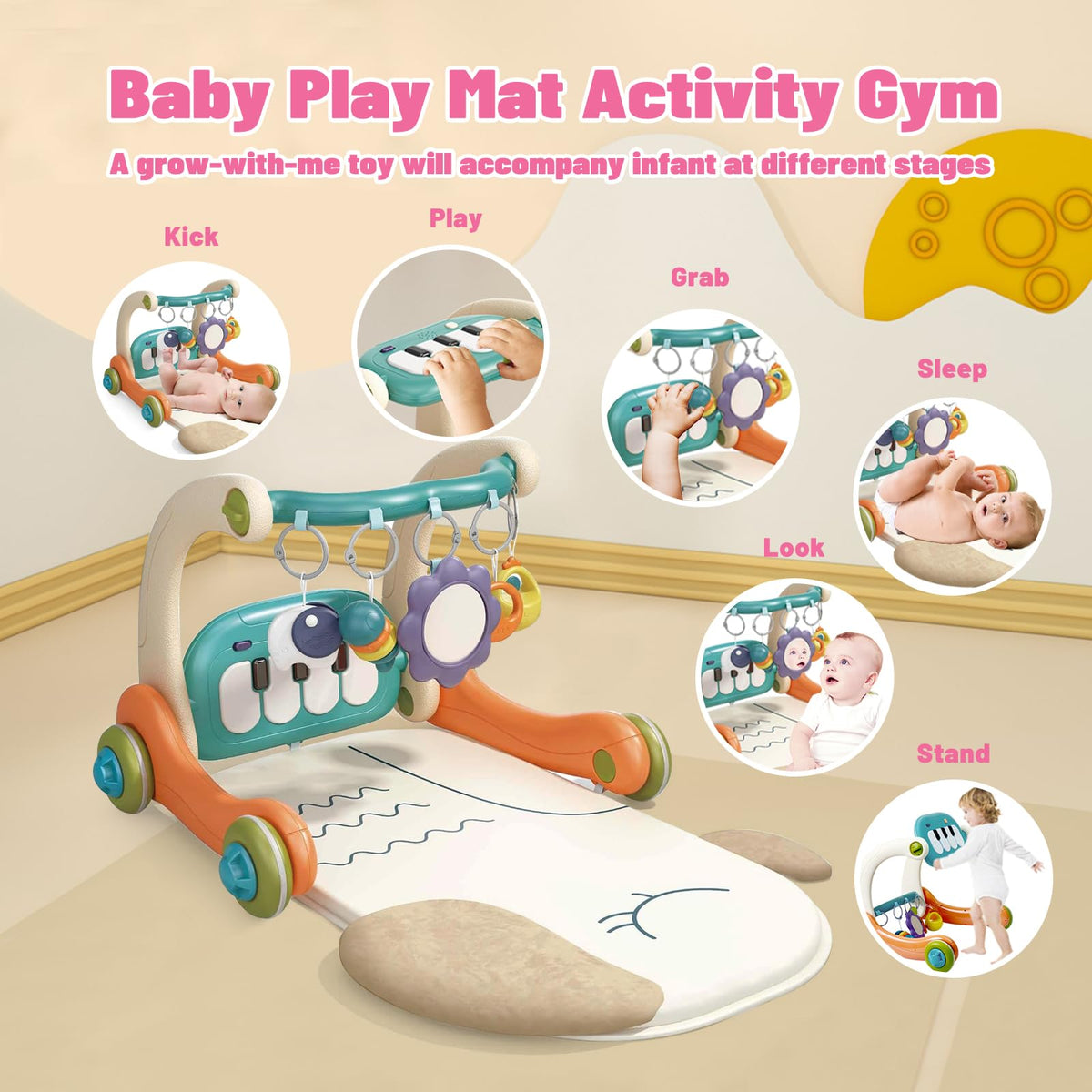 3 in 1 Baby Activity Gym Center with Music & Light M66012