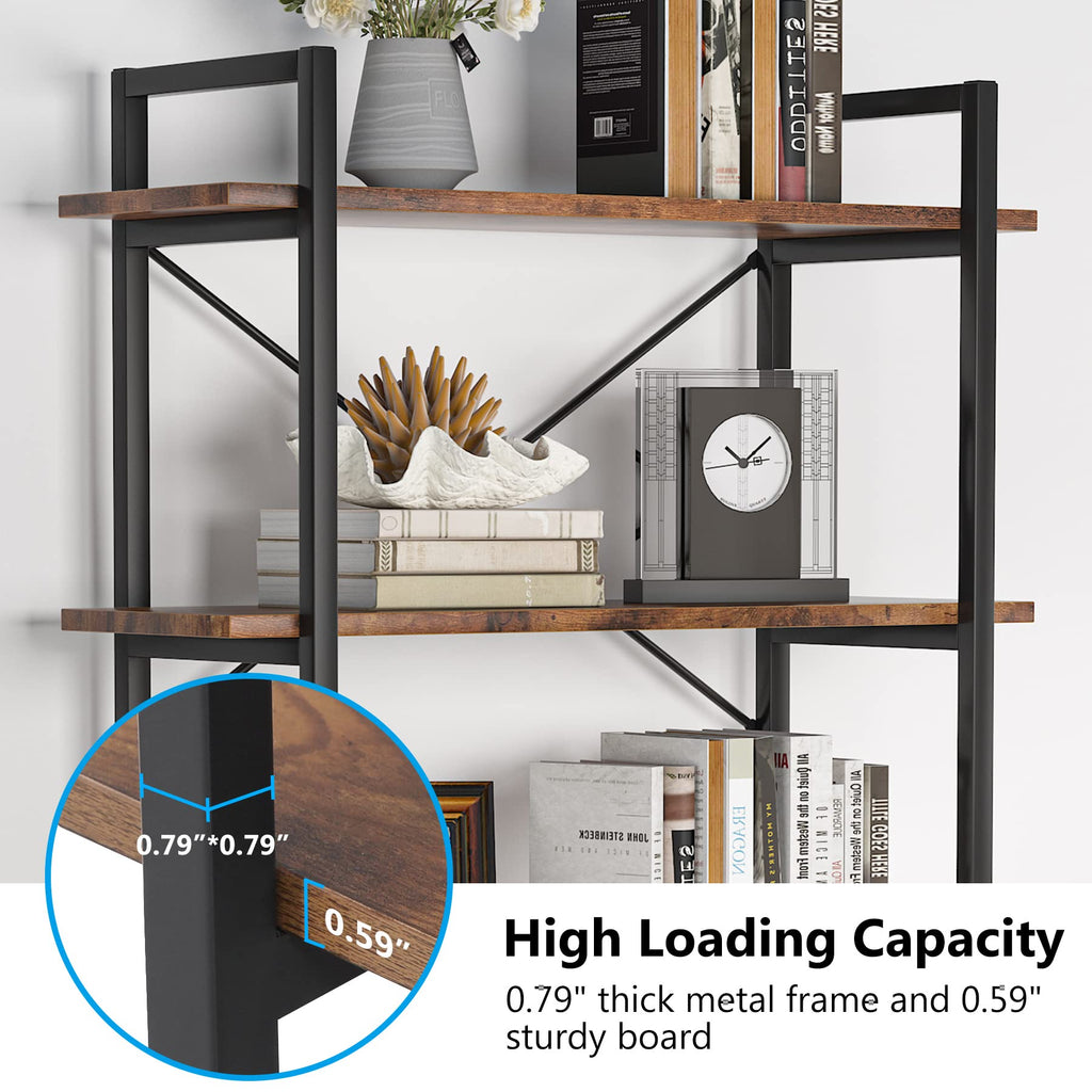 5 Tier Industrial Bookshelf with Metal Frame S925460
