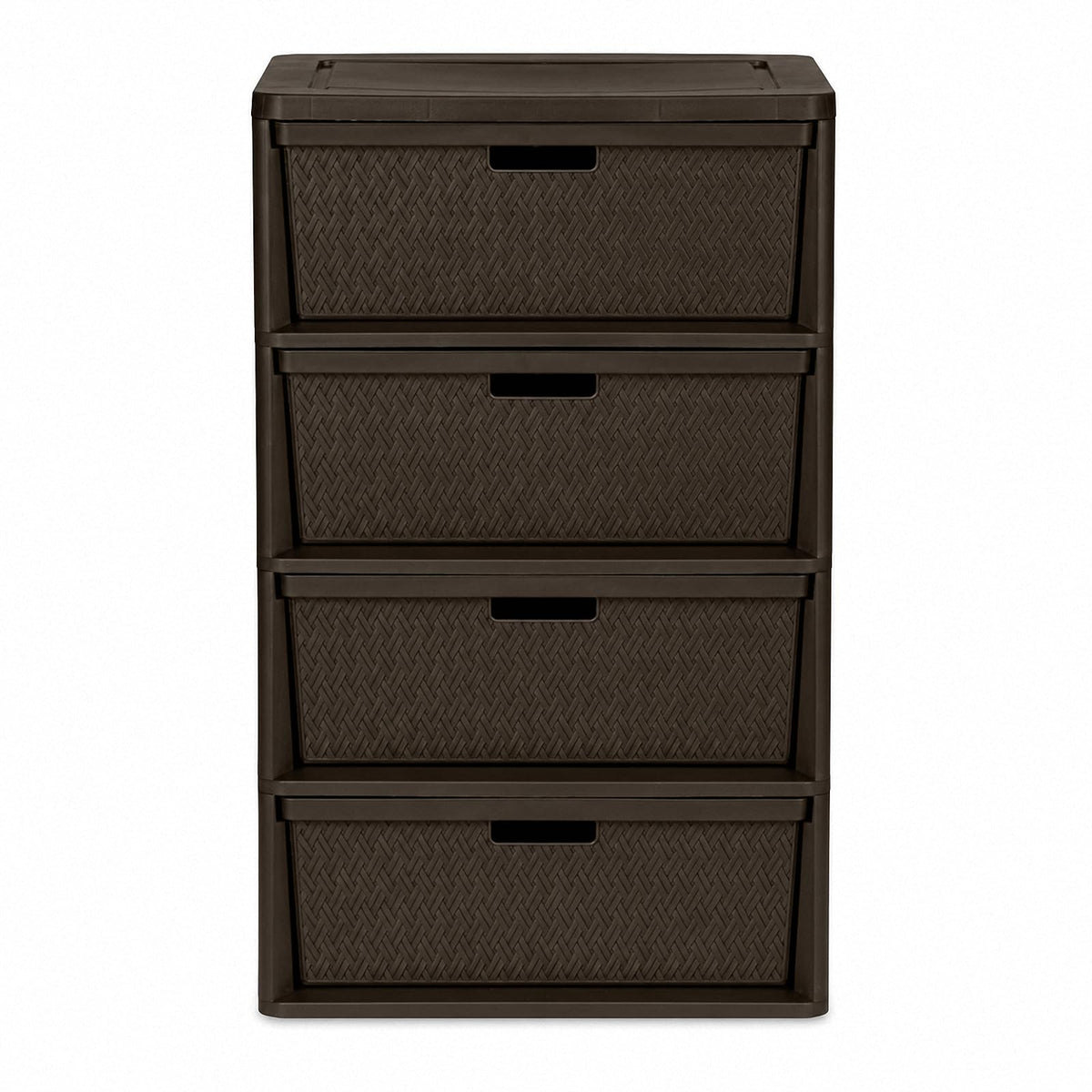 Brown 4 Drawer Plastic Storage Tower Q8126