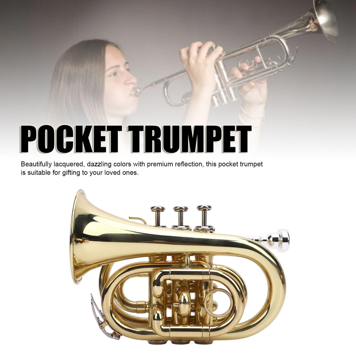 Bb Pocket Trumpet with 7C Mouthpiece and Hard Case J26877