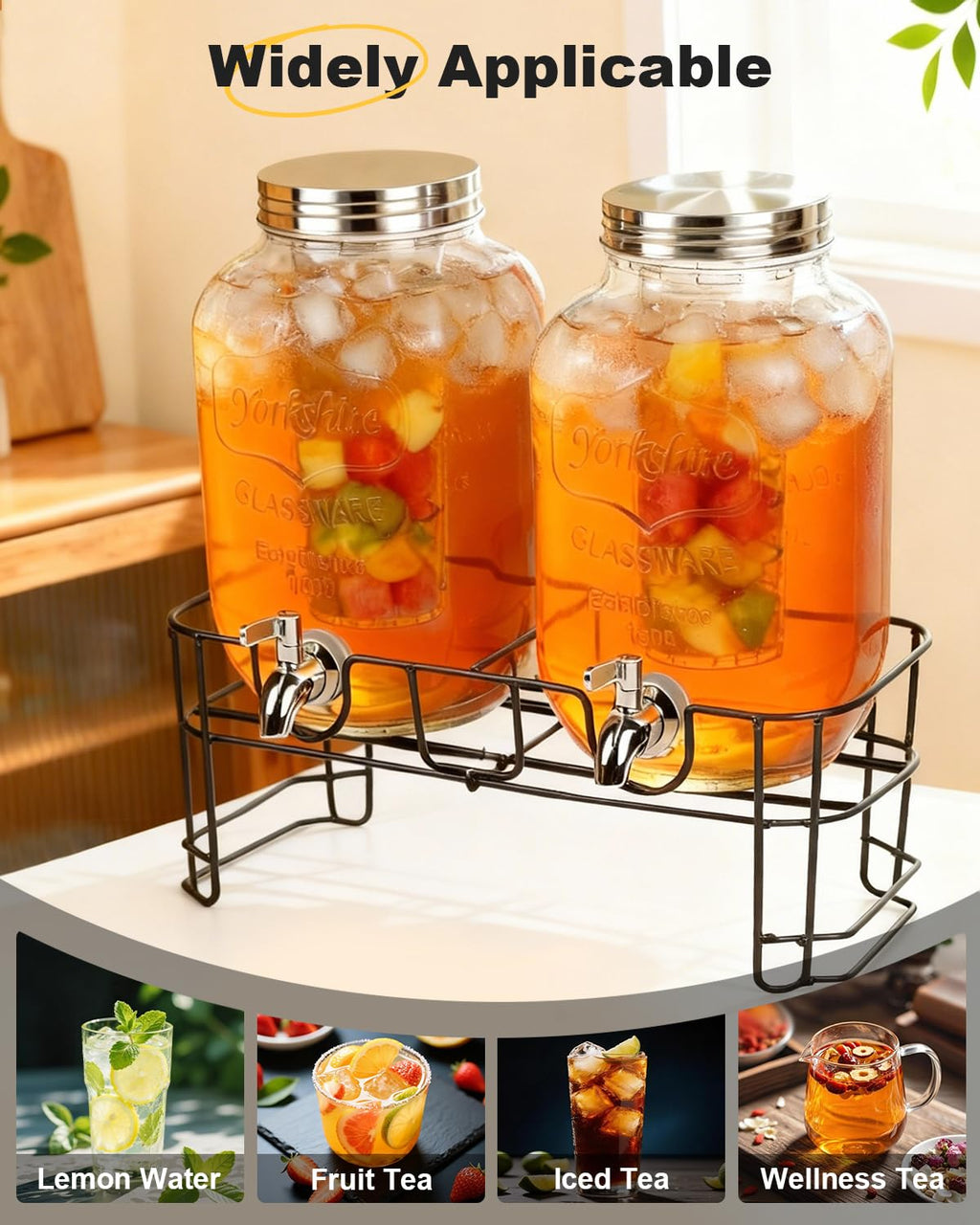 Glass Drink Dispenser with Stand L81868