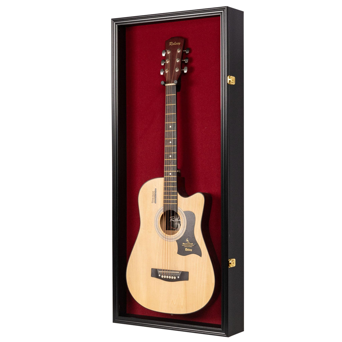 41" Lockable Guitar Display Case with Red Felt Interior E996