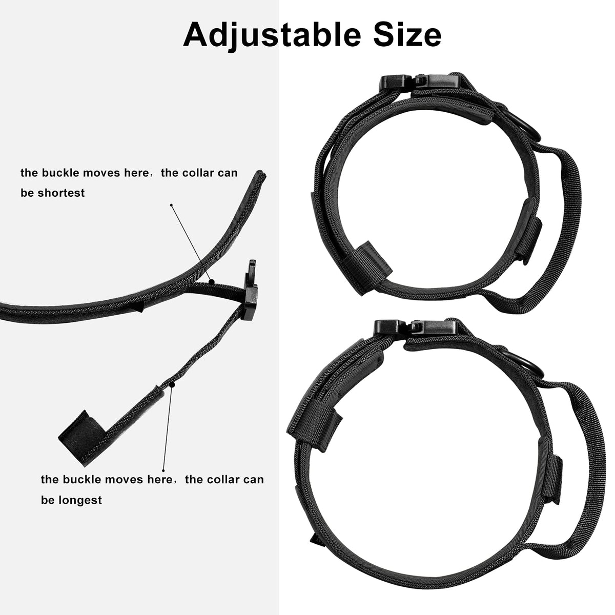 Adjustable Nylon Tactical Dog Collar with Control Handle M2178