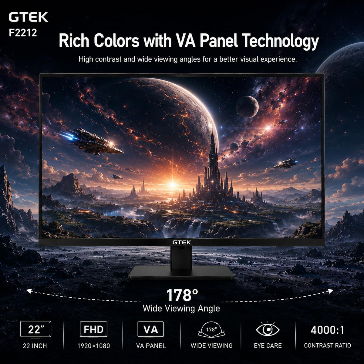 22 Inch 120Hz FHD VA Gaming Monitor K5225