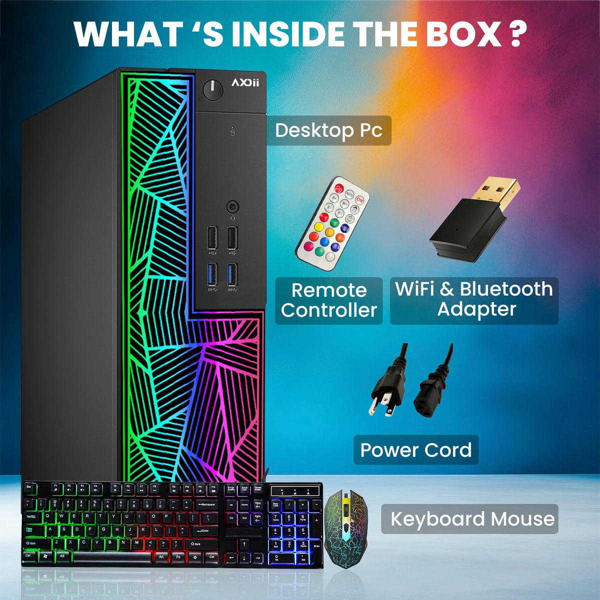 RGB Gaming Desktop PC with 24" FHD Monitor, 16GB DDR4 RAM, 512GB NVMe SSD X51767