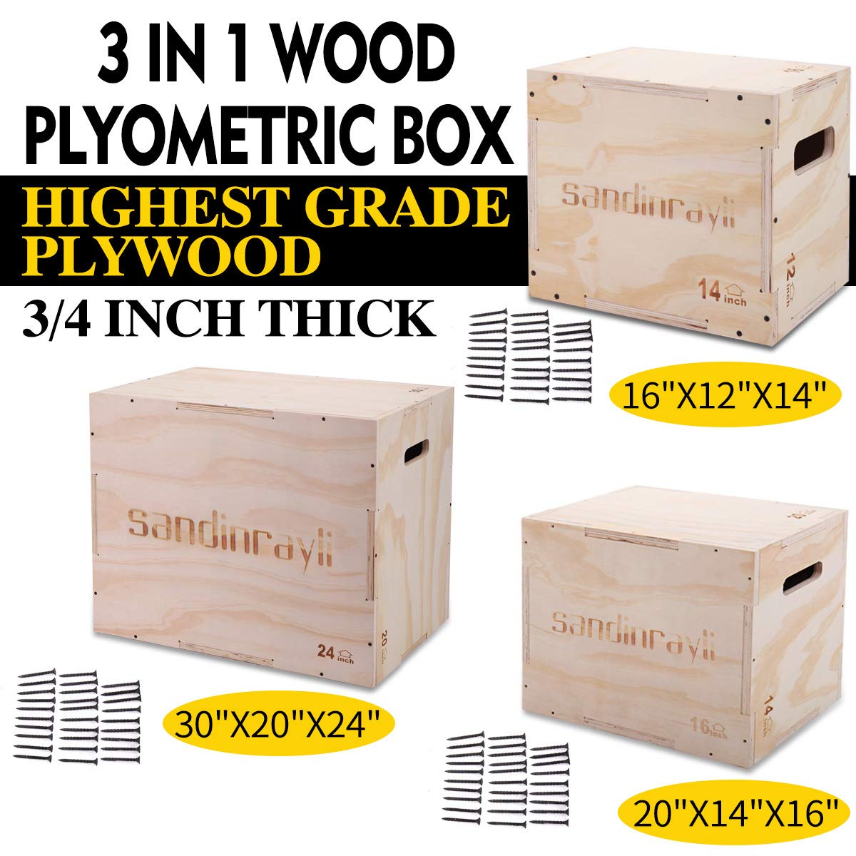 3-in-1 Wooden Plyo Jump Box H901