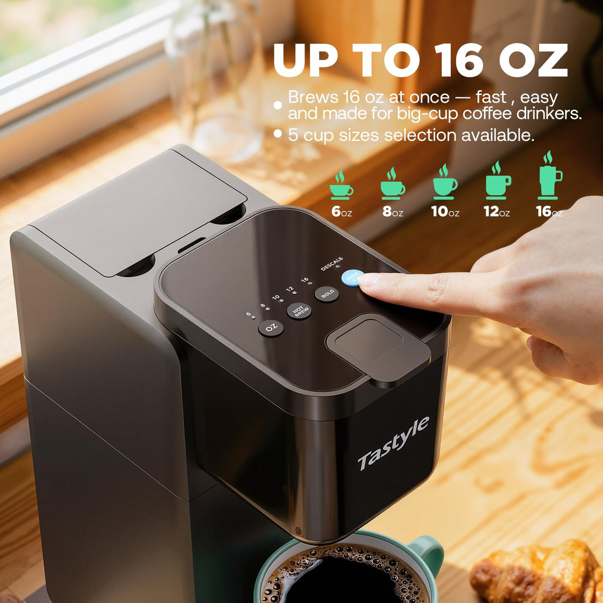 Single Serve Coffee Maker Hot and Iced Black L653968