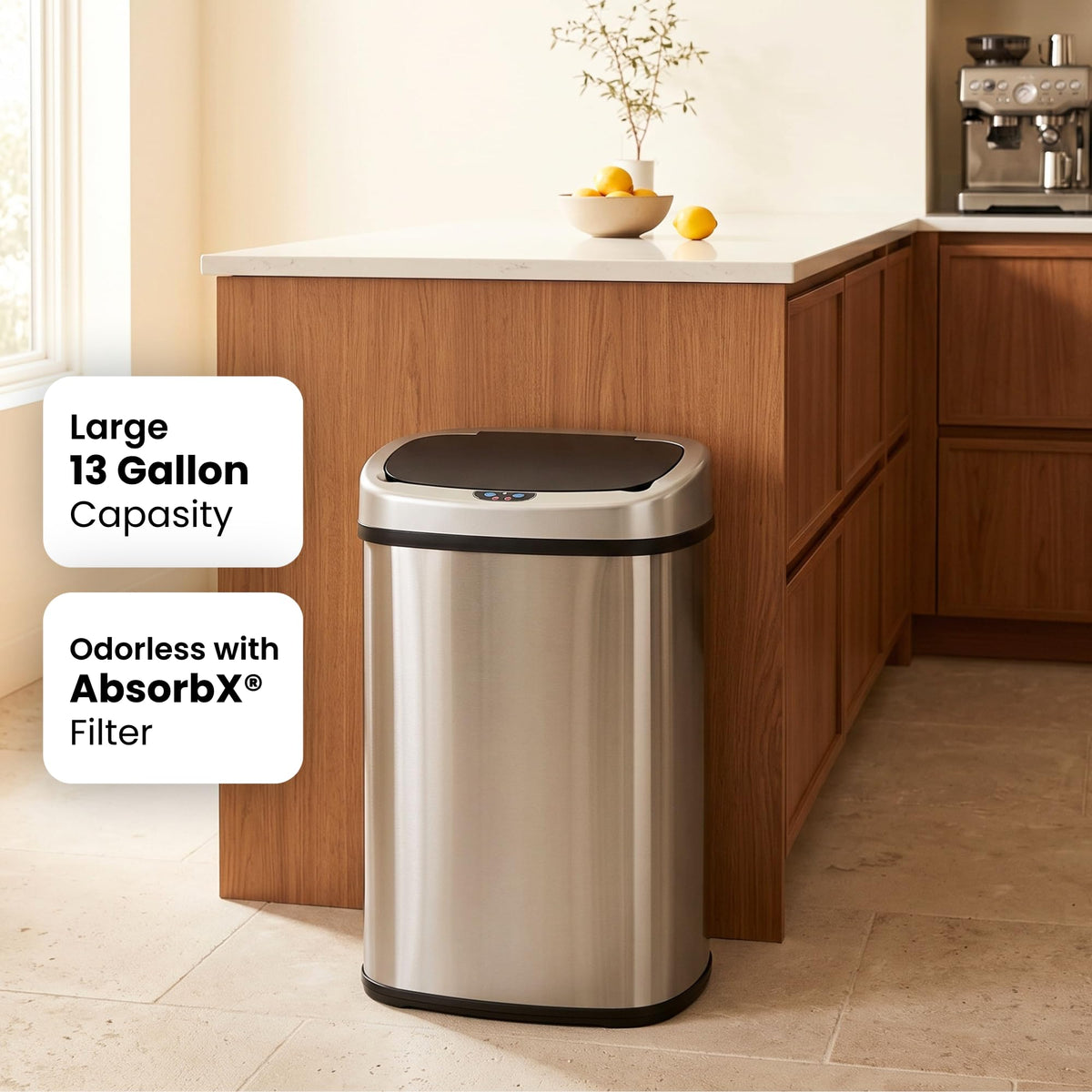 13 G Stainless Steel Sensor Trash Can M619