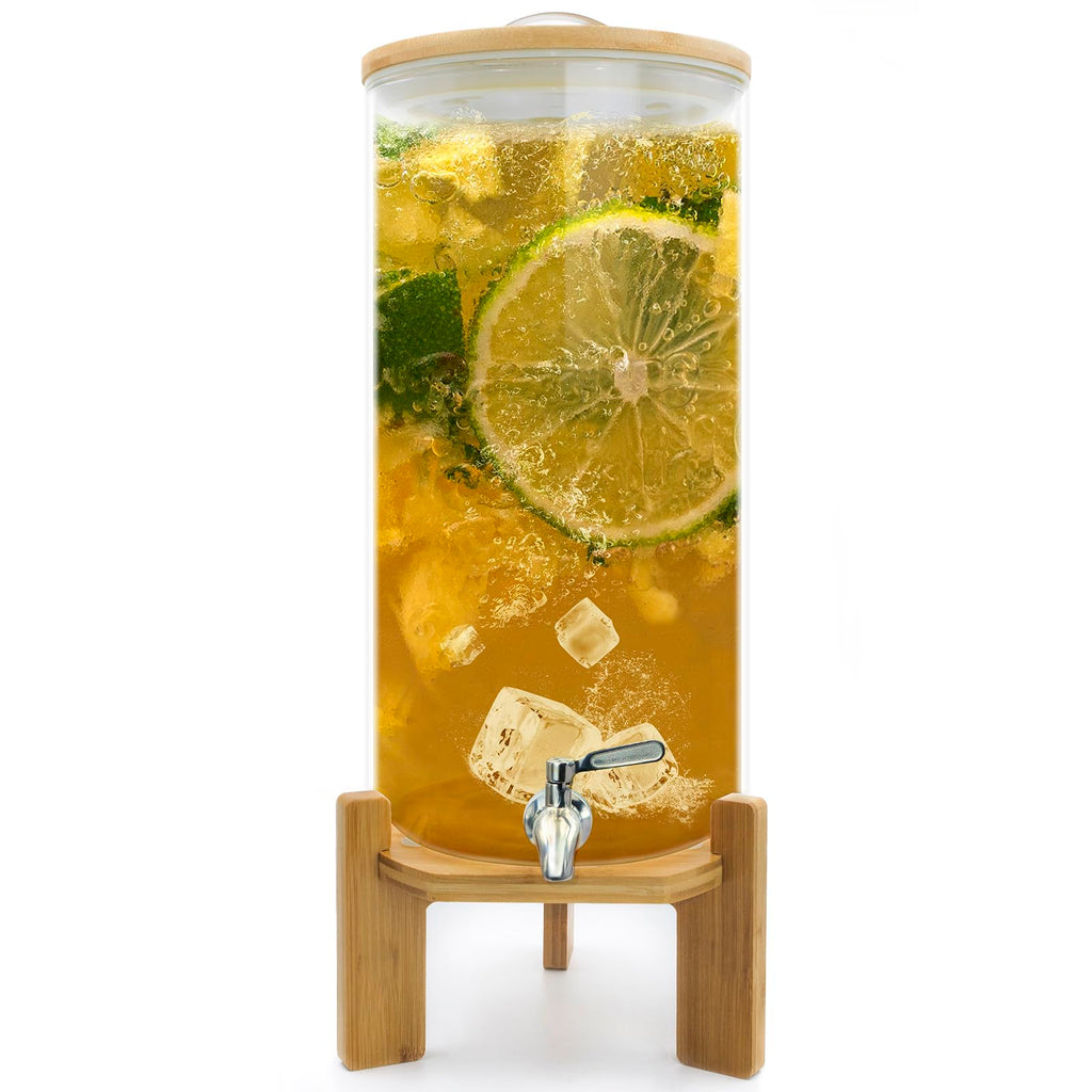 3 Gallon Glass Drink Dispenser with Spigot V428