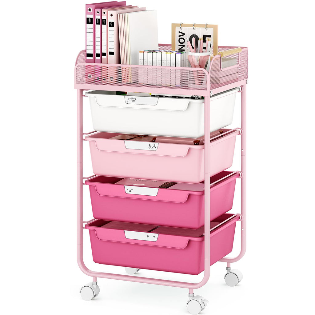 4-Drawer Rolling Storage Cart with Mesh Top S972630