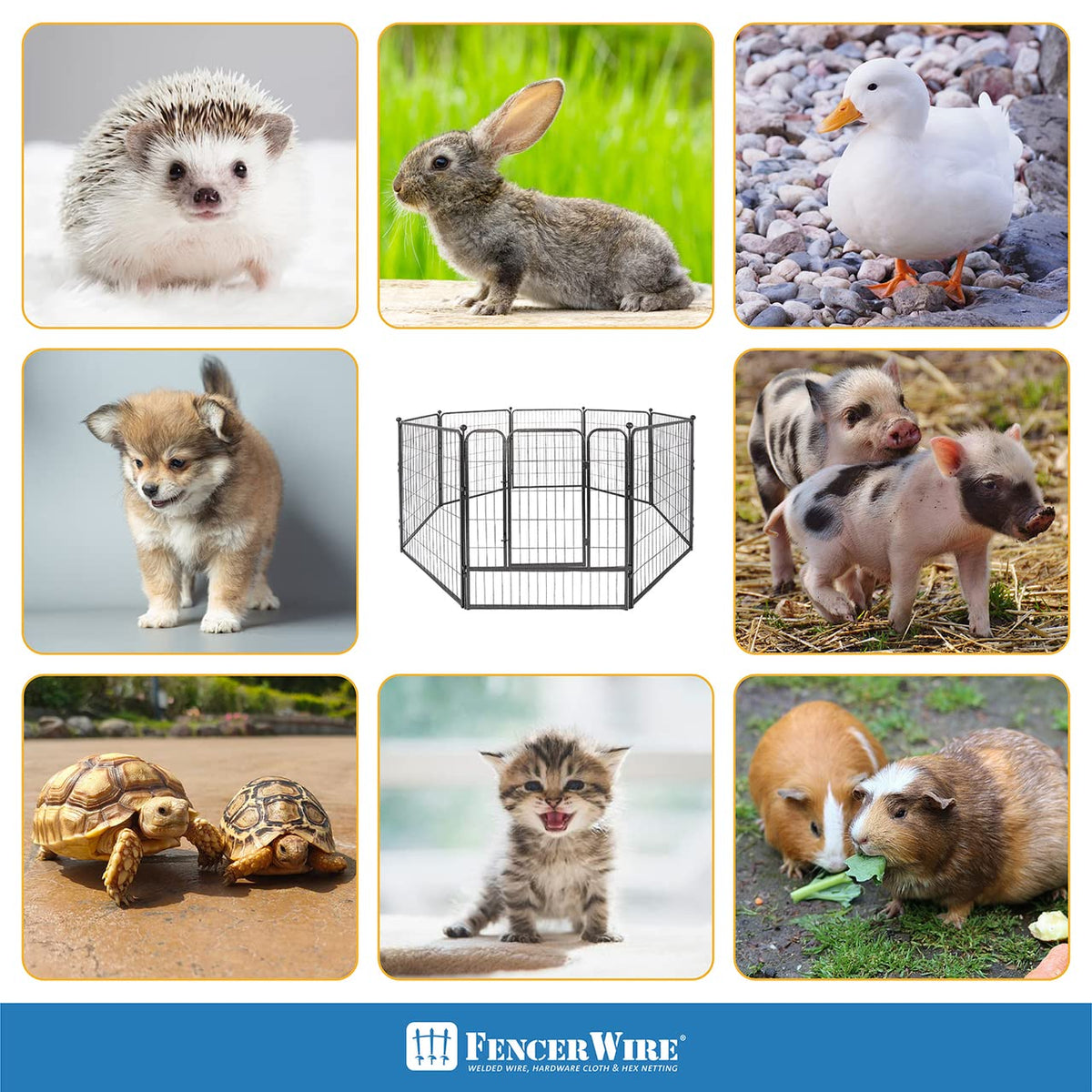 Foldable Metal Pet Playpen with Gate Y1455