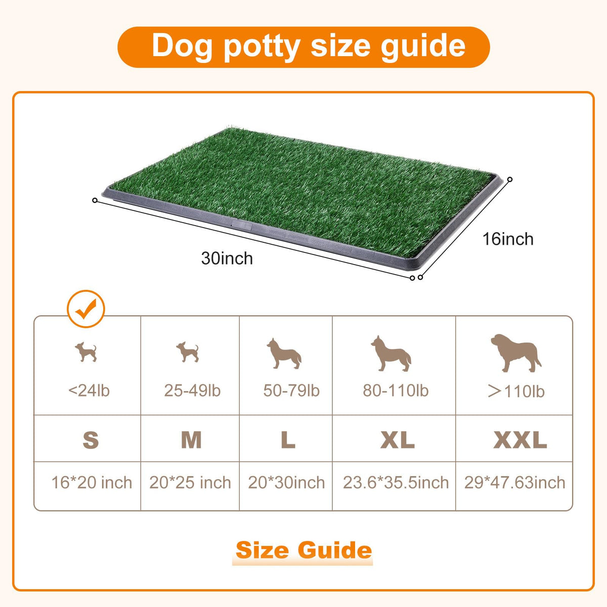 Dog Grass Pad with Tray 16x20in V11753