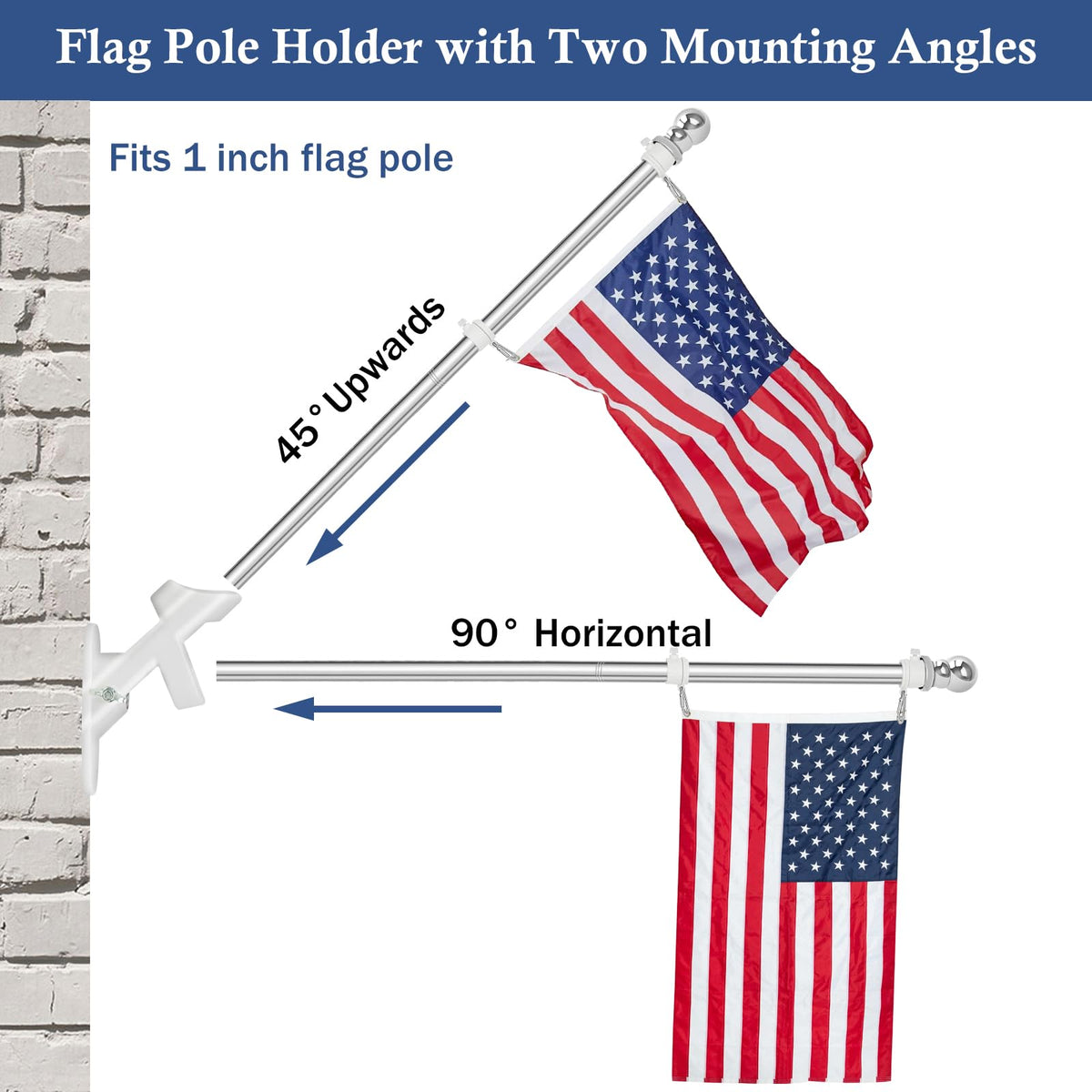 5FT Stainless Steel Wall Mounted Flag Pole Kit J79103