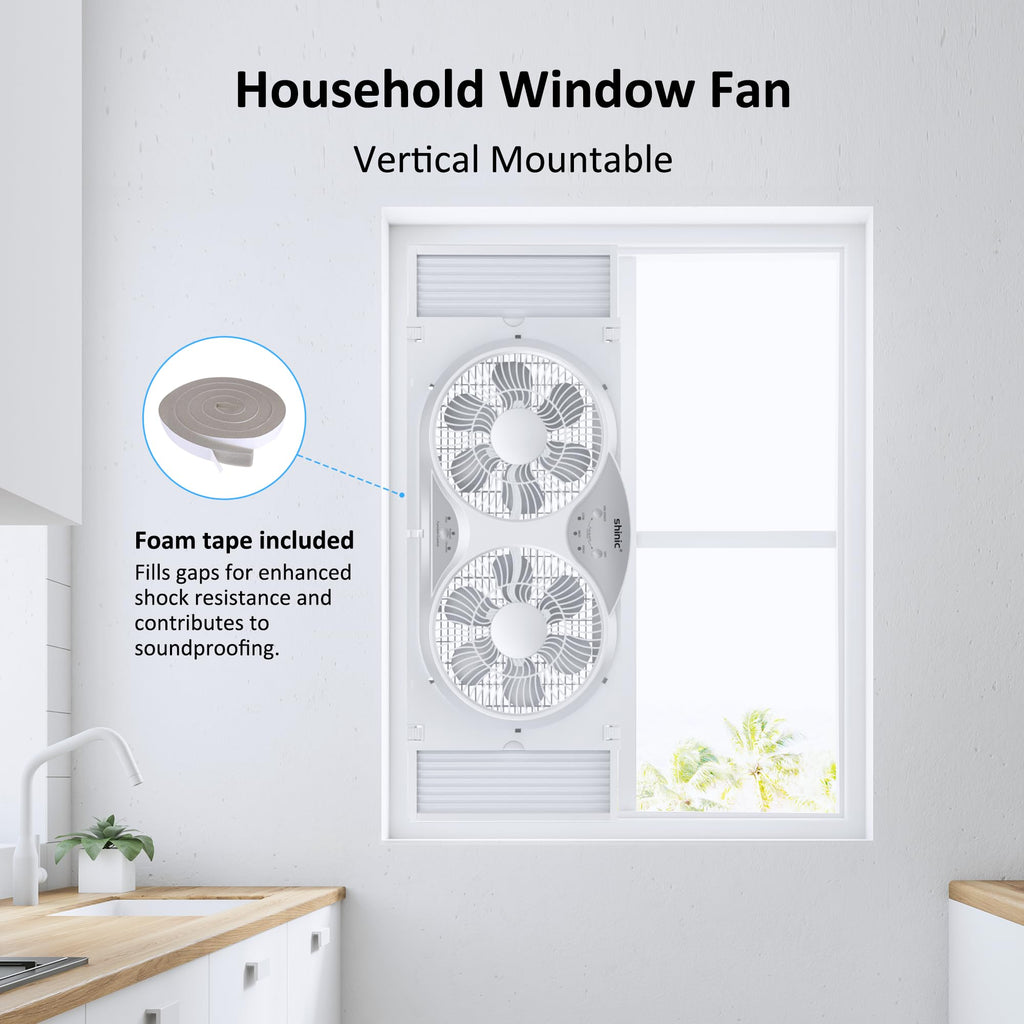 9" Twin Window Fan Reversible Airflow G1328