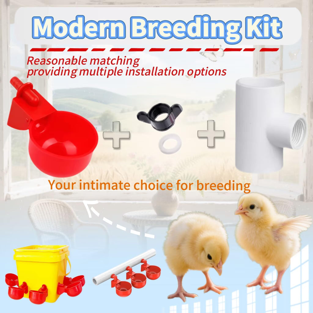 24 Pack Automatic Chicken Waterer Cups Kit N547588