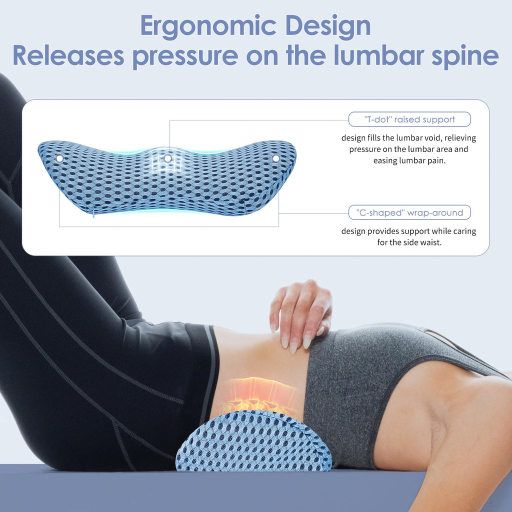 Blue Ergonomic Lumbar Support Pillow S8727