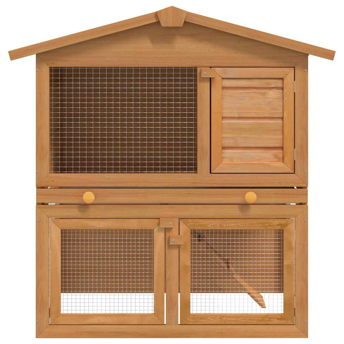2-Tier Wooden Rabbit Hutch with Ramp G8663