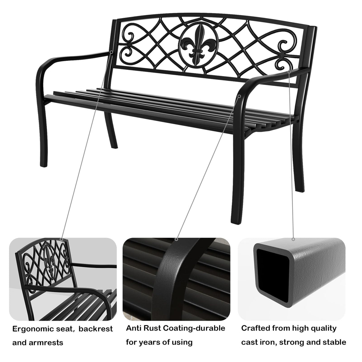 50 Inches Outdoor Bench X784