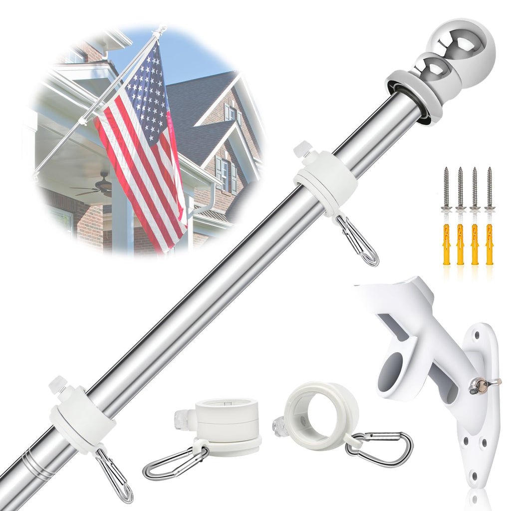 5FT Stainless Steel Wall Mounted Flag Pole Kit J79103