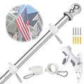 5FT Stainless Steel Wall Mounted Flag Pole Kit J79103
