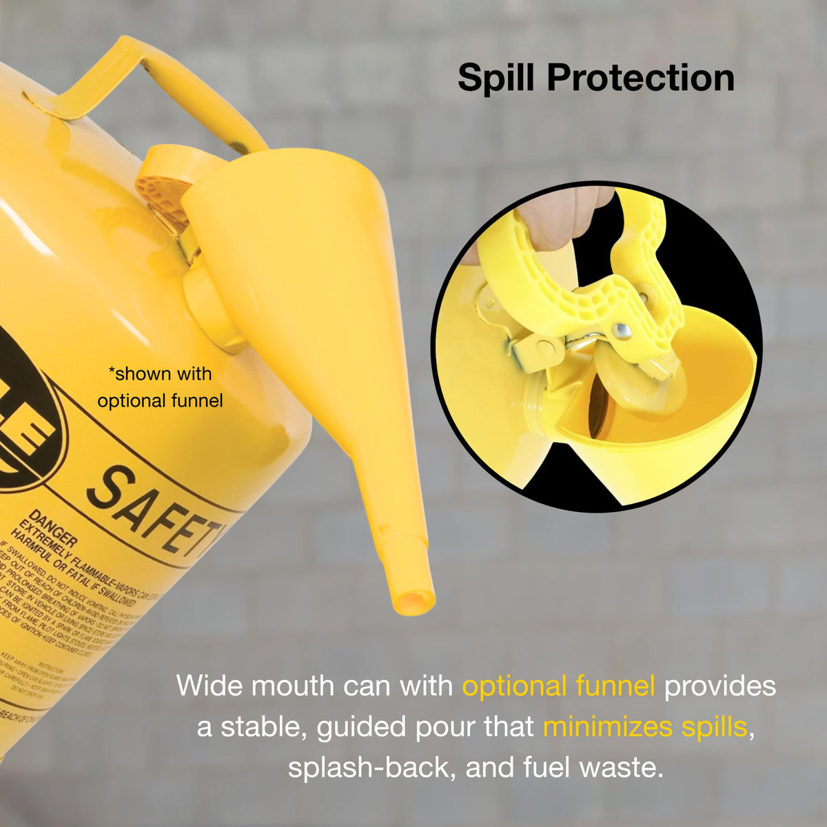 5 Gallon Yellow Safety Gas Can W79818