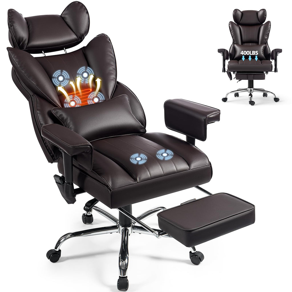 Heated Home Office Chair with Foot Rest L325