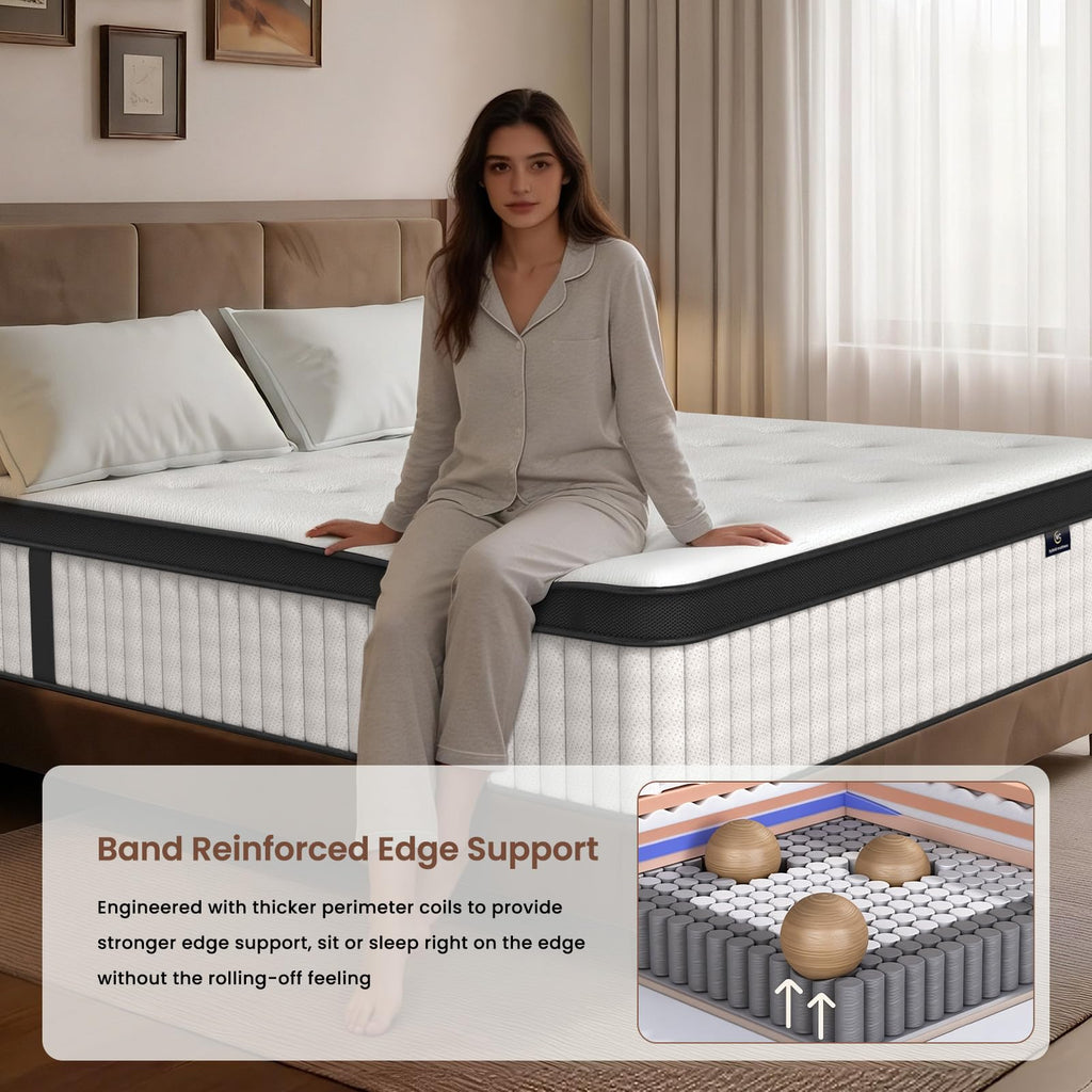 12 Inch Fiberglass Free Hybrid Mattress K66903