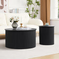 Fluted Round Nesting Coffee Table Set of 2 V74607