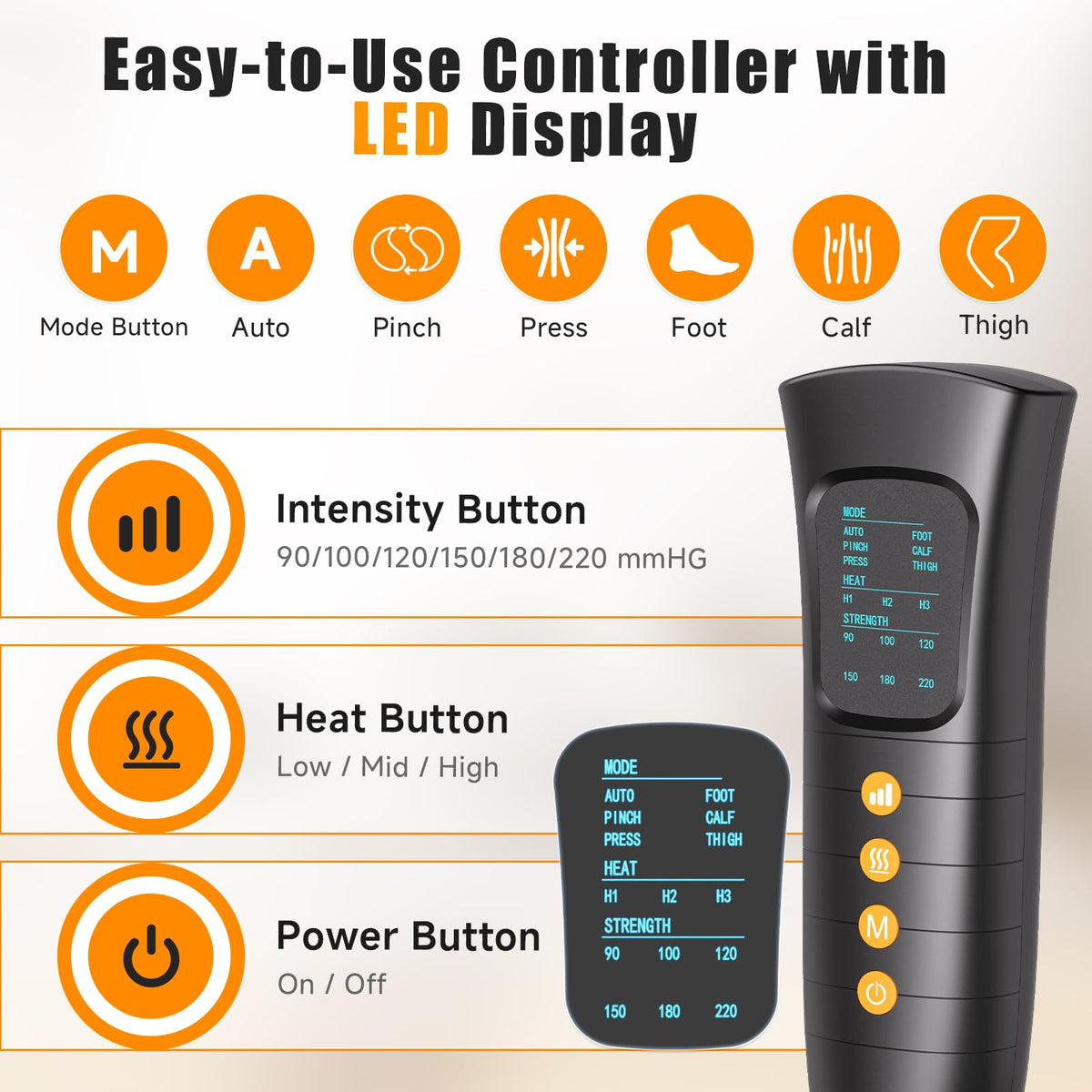 Leg Compression Massager with Heat T455