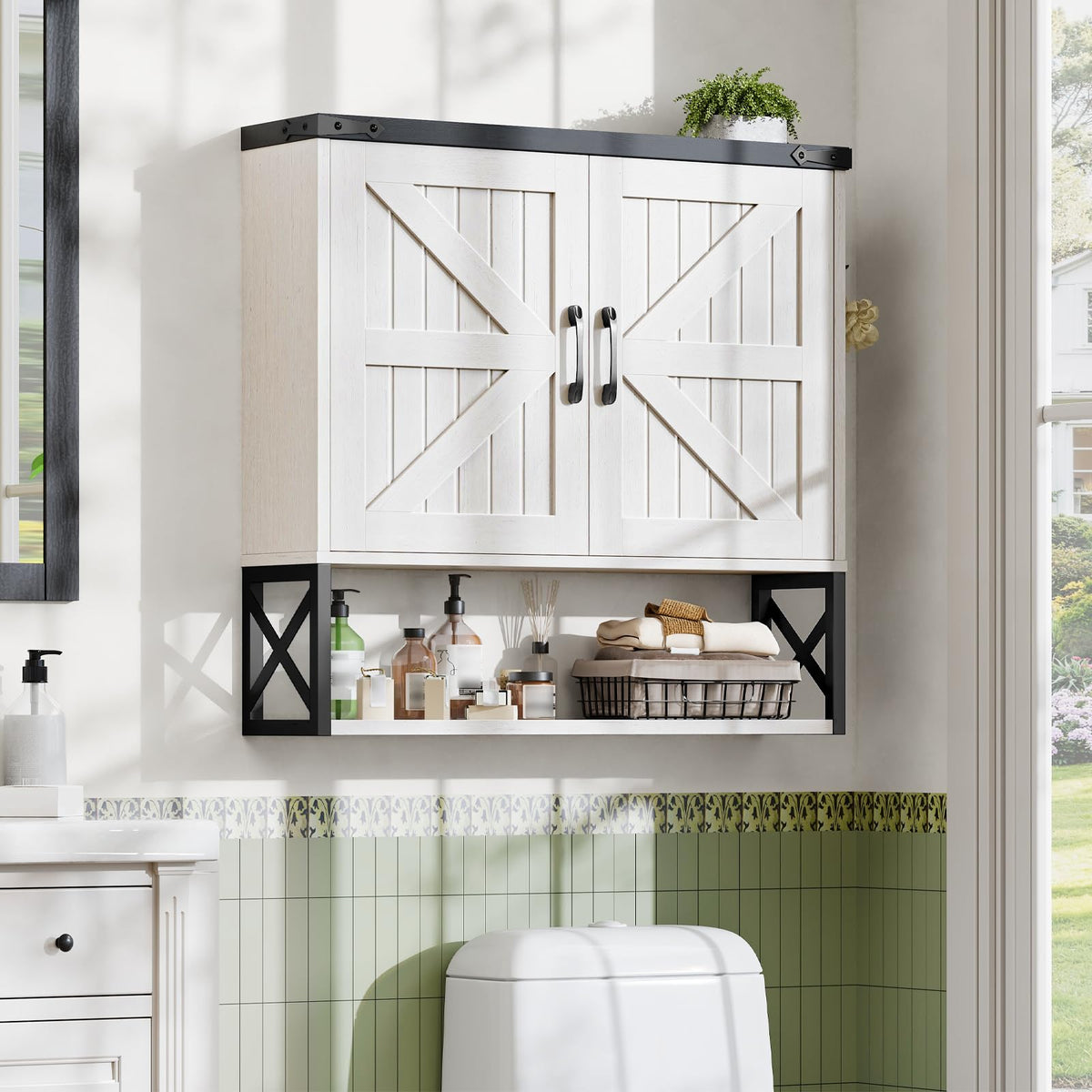 White Bathroom Wall Cabinet N144