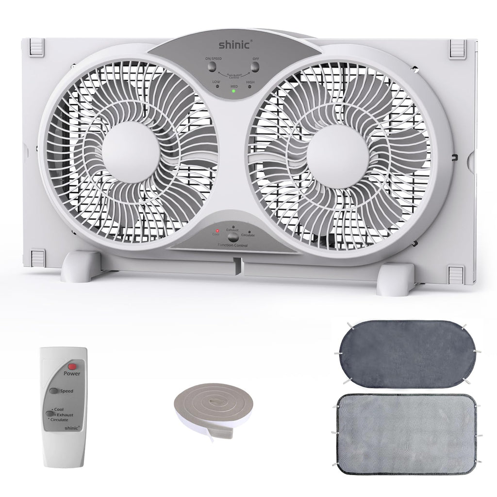 9" Twin Window Fan Reversible Airflow G1328