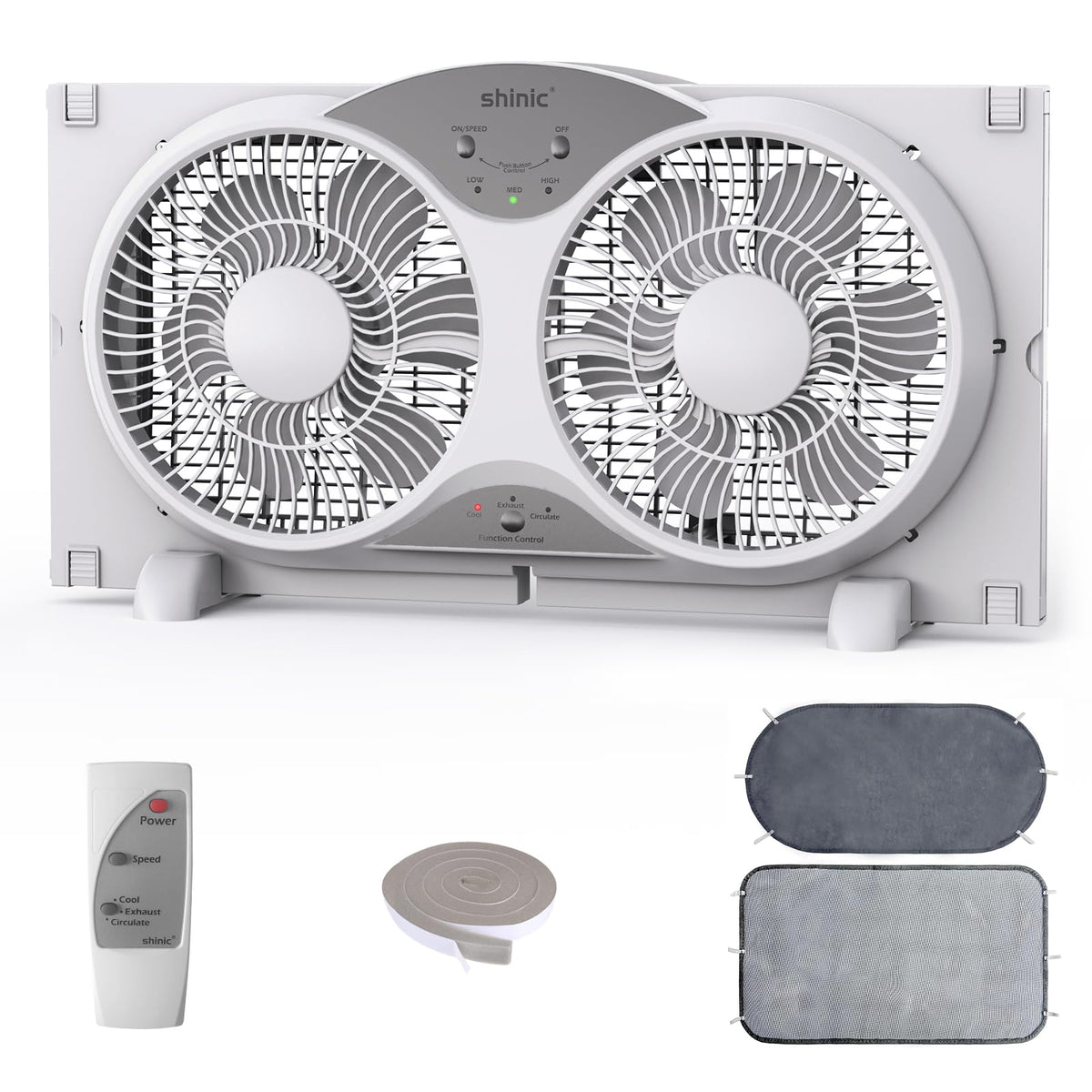 9" Twin Window Fan Reversible Airflow G1328