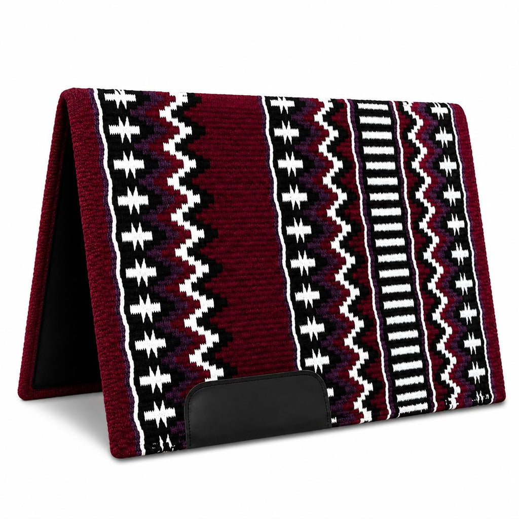Burgundy Black White Tribal Horse Saddle Pad M812808