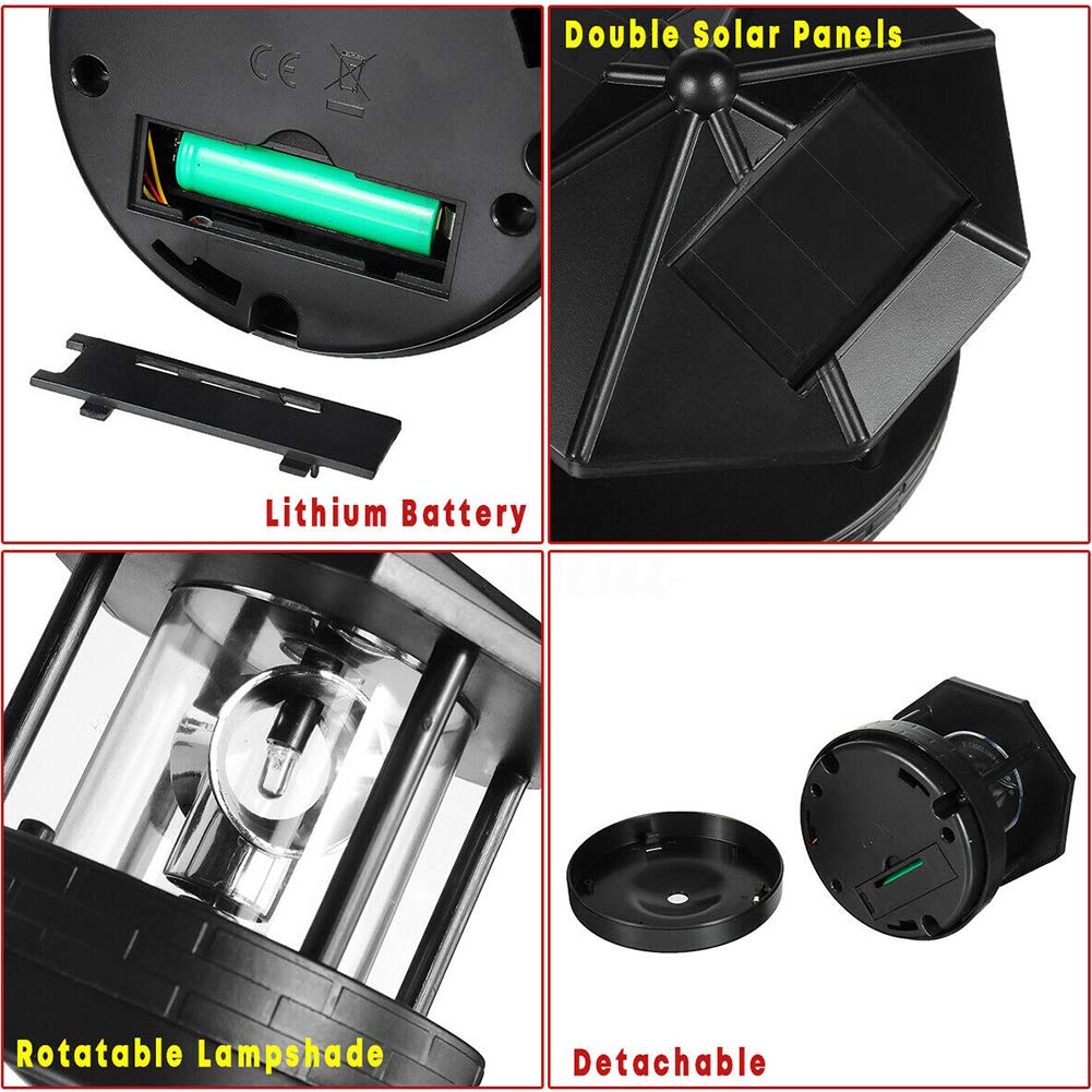 Solar Lighthouse Lamp 360° Rotatable LED IP44 Waterproof Q629