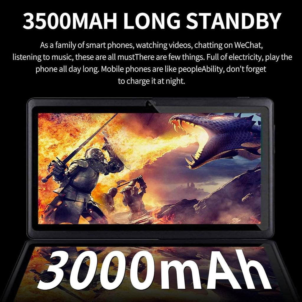Android Tablet 7-inch HD Display 1GB +8GB 3000 mAh Black Y1279