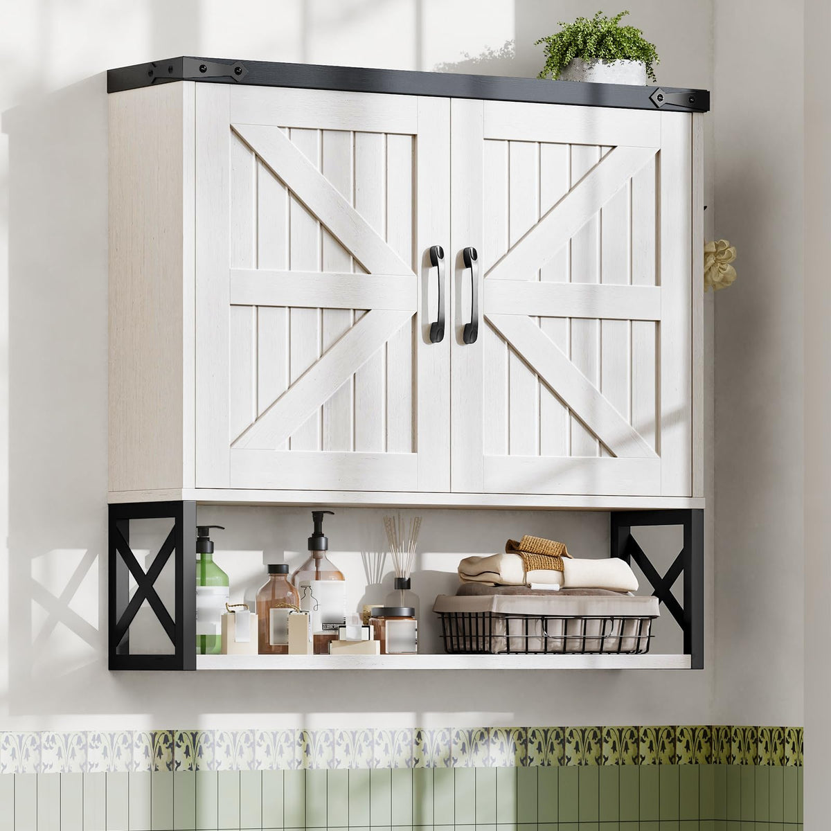 White Bathroom Wall Cabinet N144