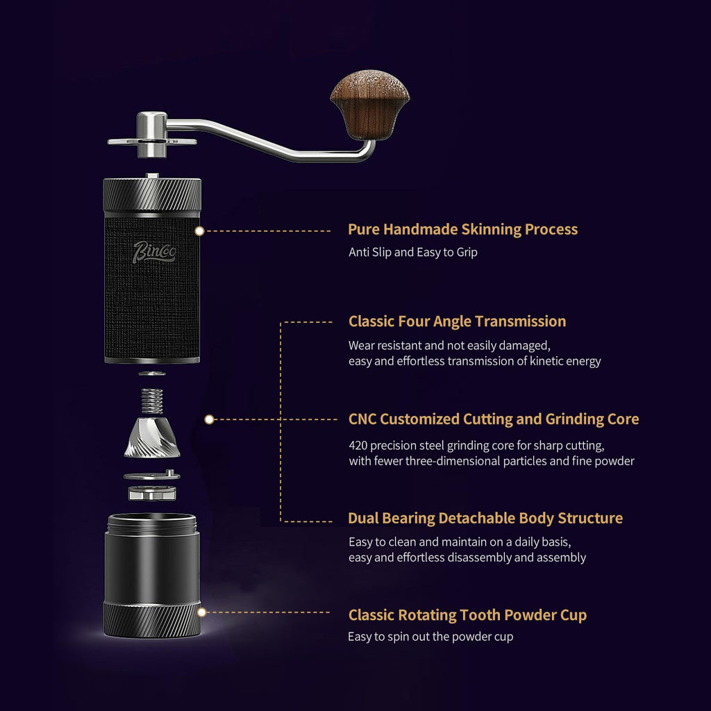 Manual Coffee Bean Grinder with Stainless Steel Conical Burr M9424