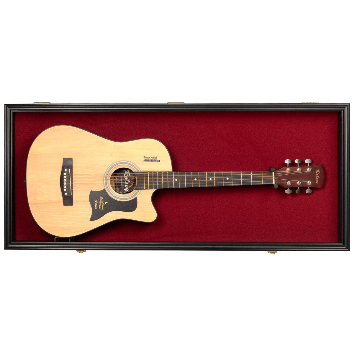41" Lockable Guitar Display Case with Red Felt Interior E996