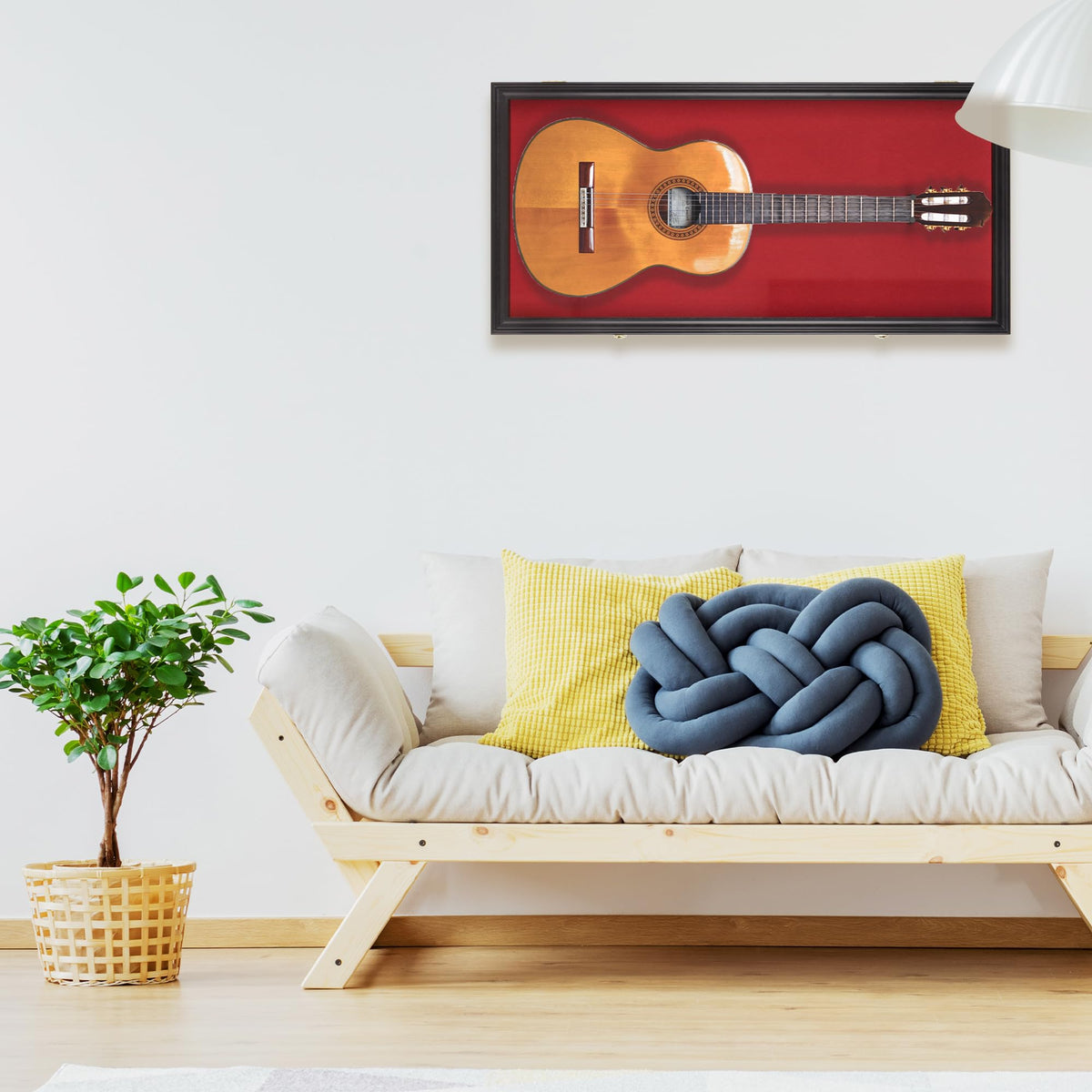 41" Lockable Guitar Display Case with Red Felt Interior E996
