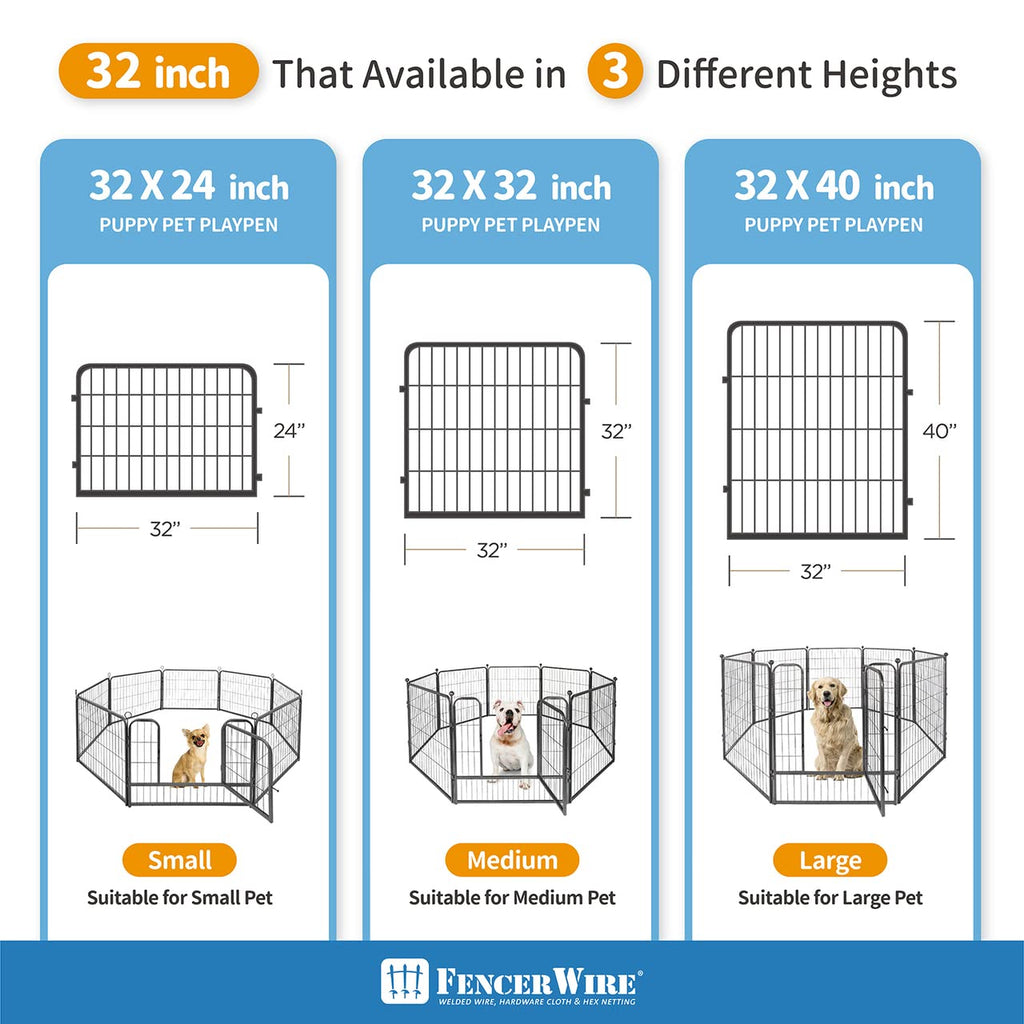 Foldable Metal Pet Playpen with Gate Y1455