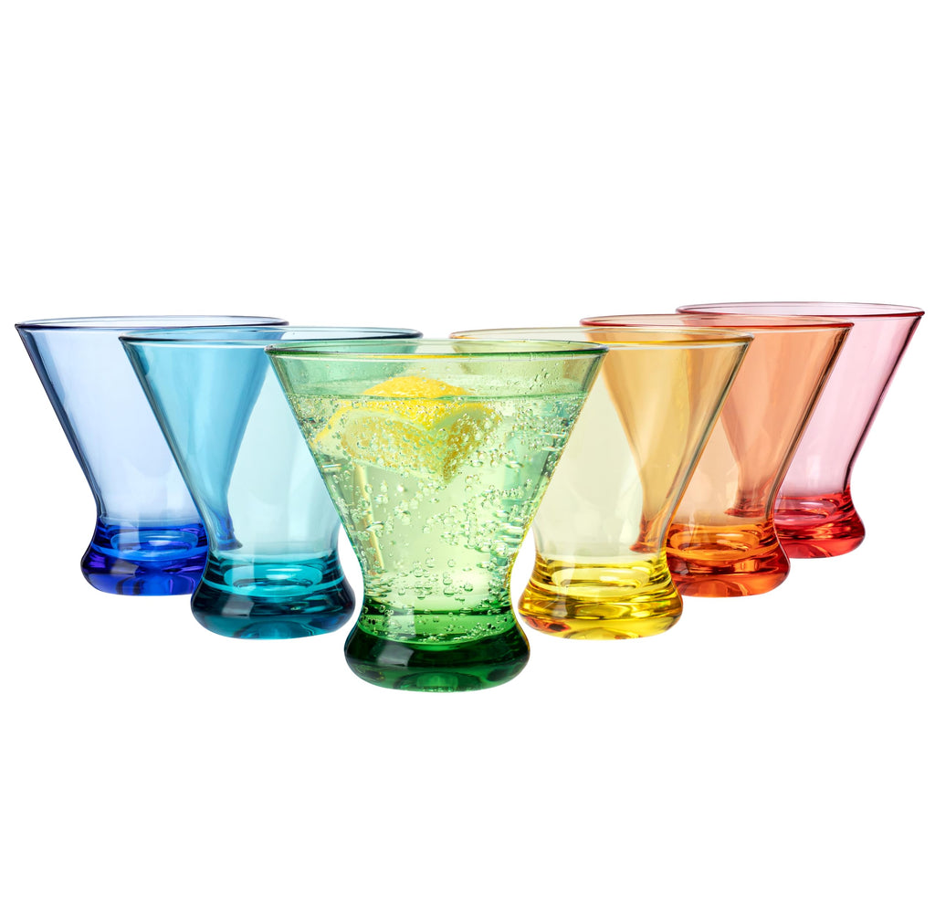 9 oz Acrylic Stemless Martini Glasses, Set of 6 Multicolor F807792