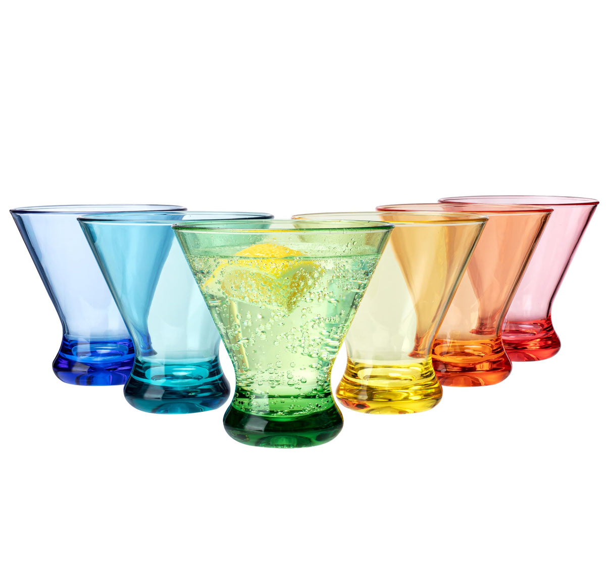 9 oz Acrylic Stemless Martini Glasses, Set of 6 Multicolor F807792