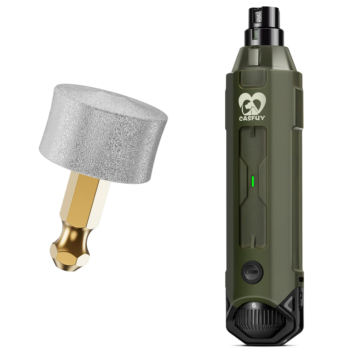 Dog Nail Grinder & Replacement Grinding Head Bundle C553