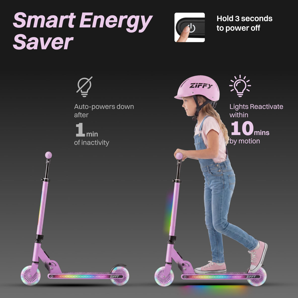 Light Up 2 Wheel Foldable Kids Kick Scooter with Adjustable Height L10932