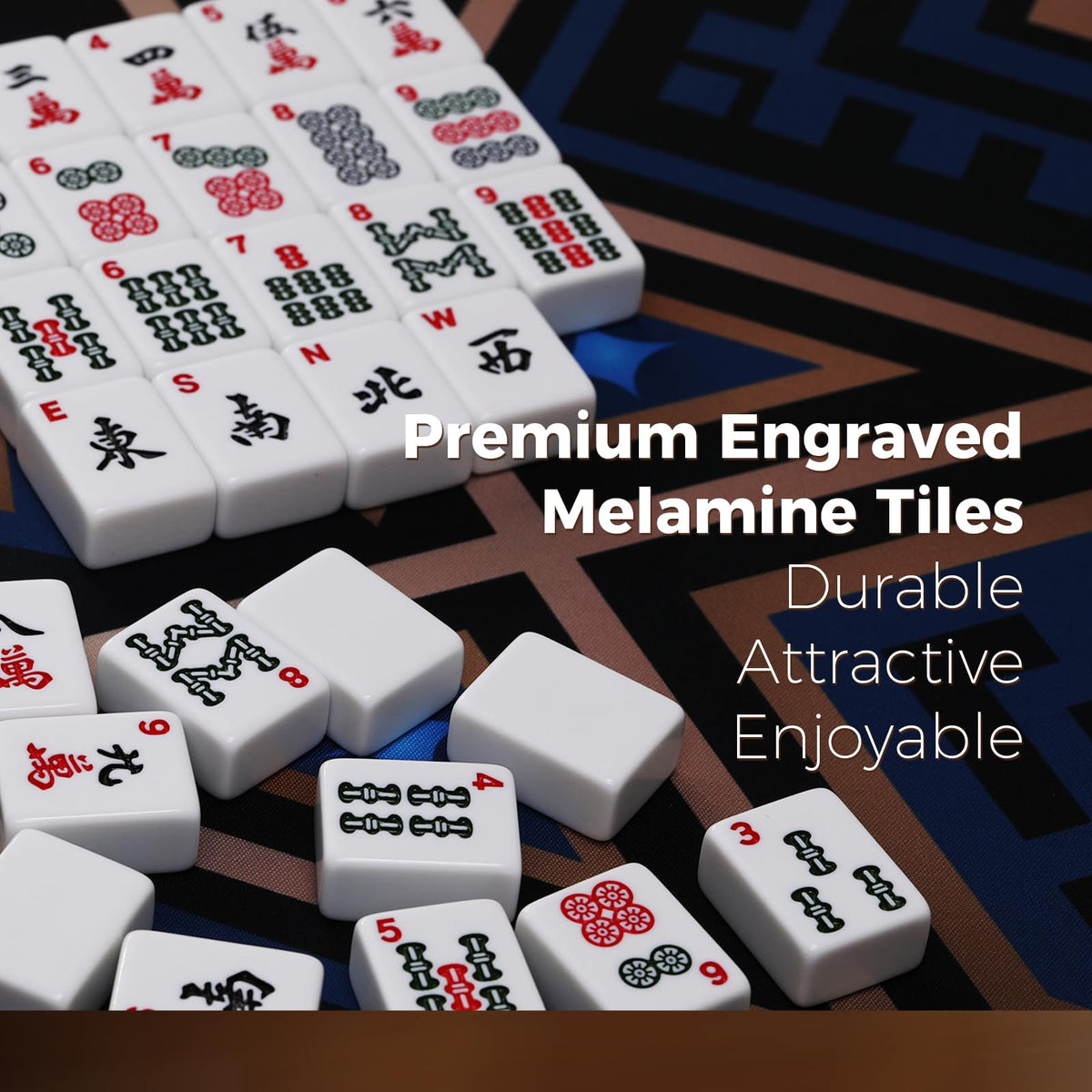 American Mahjong Set with 166 White Tiles and Racks V962