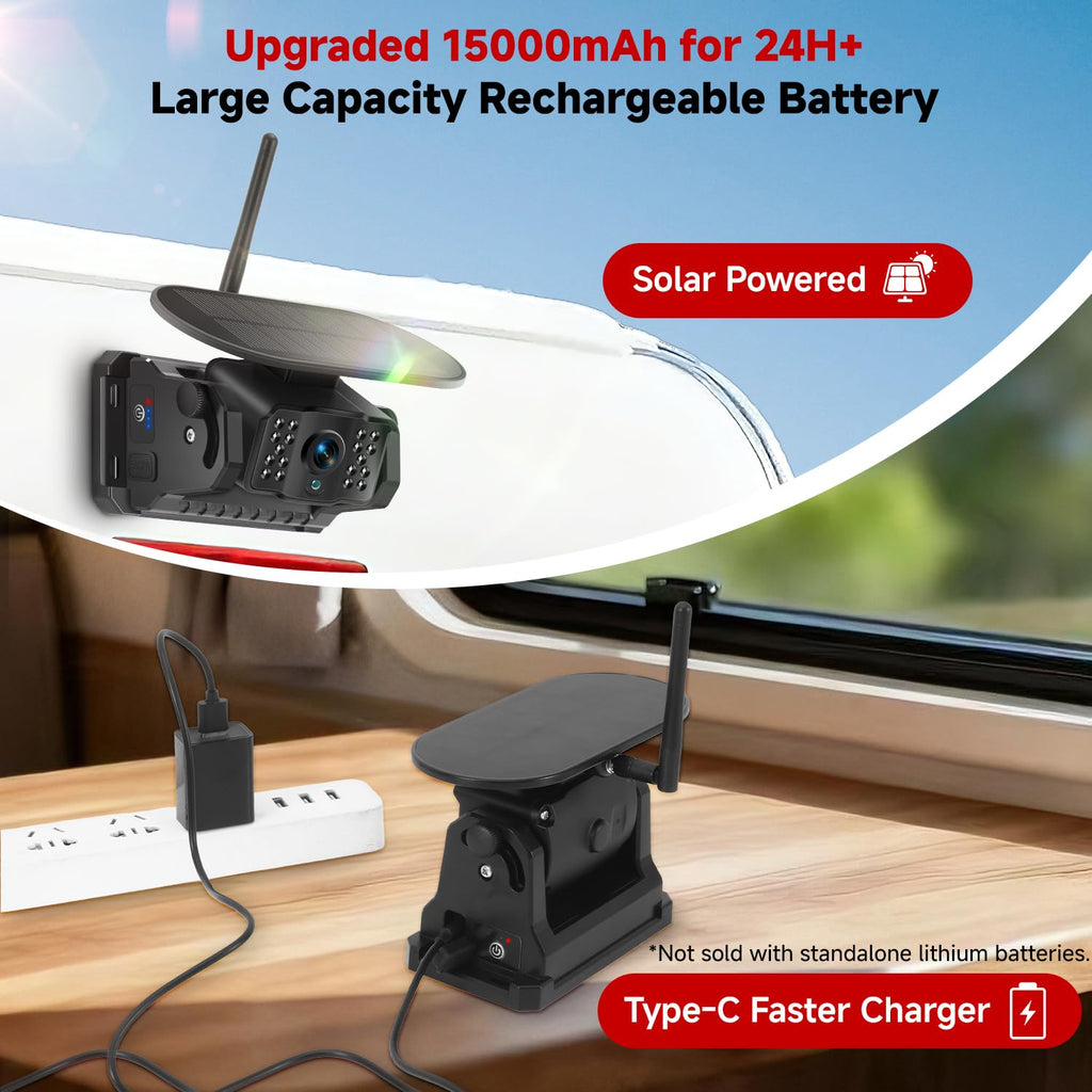 Dual Magnetic Wireless Backup Camera, 7” 1080P HD 4CH DVR Monitor X80070