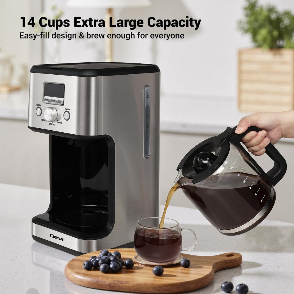 14 Cup Programmable Drip Coffee Maker with Glass Carafe Z871