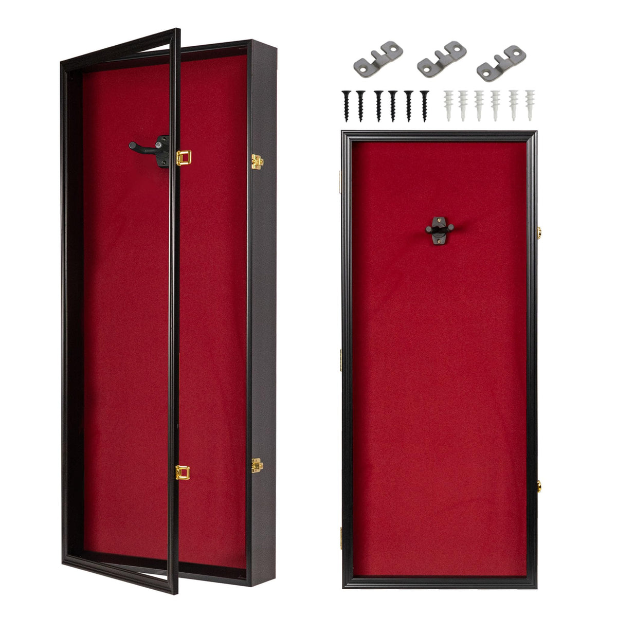 41" Lockable Guitar Display Case with Red Felt Interior E996
